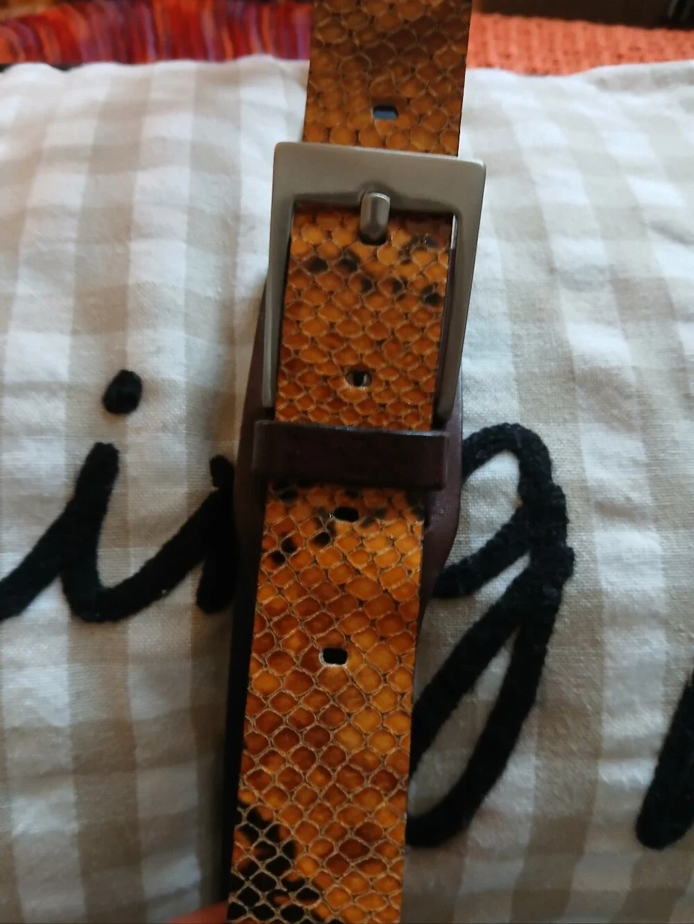 Just Cavalli Snake Print Leather Belt Made In Italy NWOT Suze 95/110